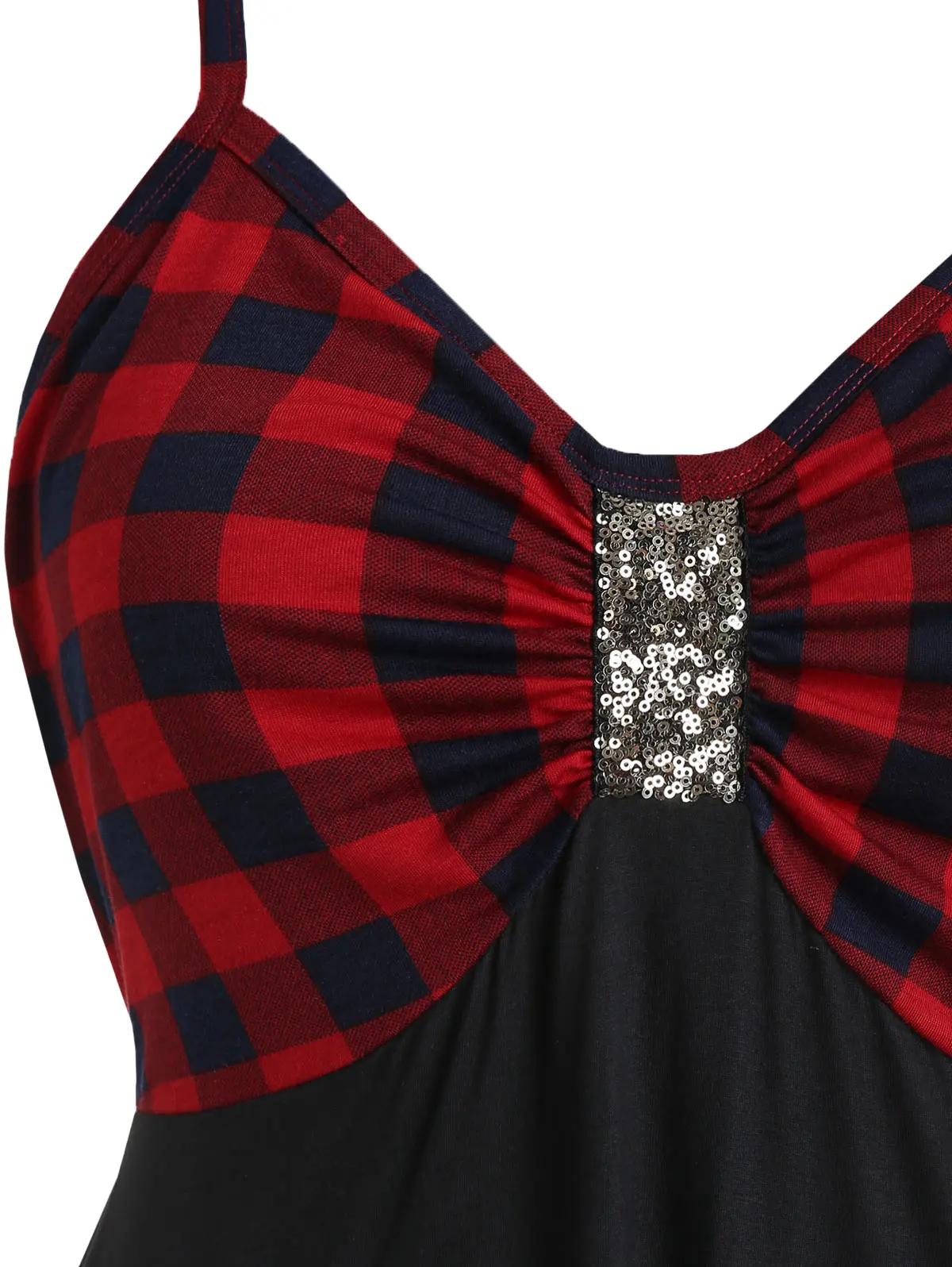 Женский клетчатый Топ с блестками ROSEGAL длинный винтажный топ на тонких