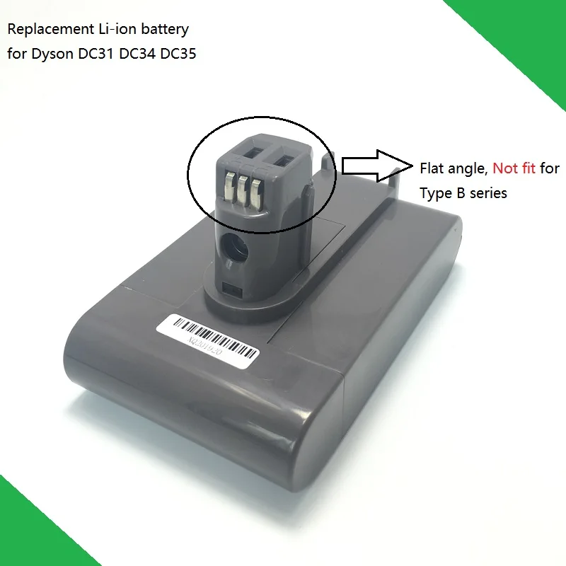 Запасная литий-ионная батарея для Dyson DC31 DC34 DC35 22,2 V 3000mAh пылесос с плоским углом Подходит для типа B адаптер зарядное устройство