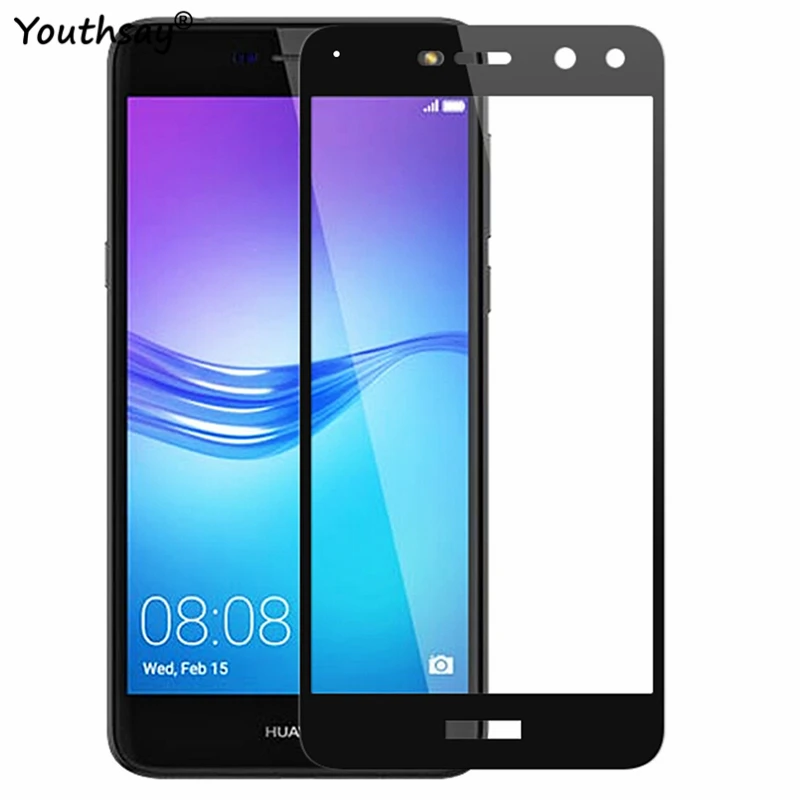 Vidrio templado para Huawei Y6 2017 Protector de pantalla cubierta completa pel&iacute;cula protectora para Huawei Y6 2017 cristal completo para Huawei y6 2017-1