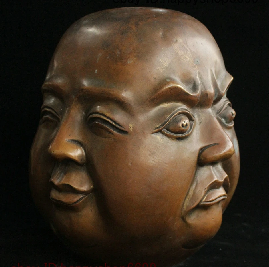 10 &quotСтарый Китай Храмовая бронзовая фигурка удовольствие гнев печаль радость 4