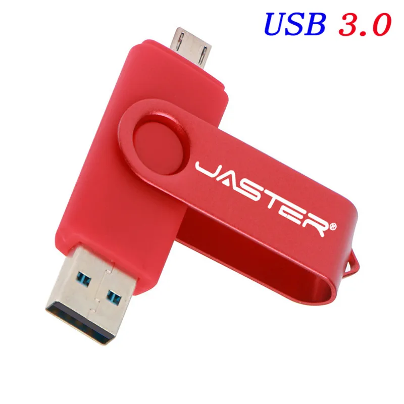 Red JASTER USB 3,0 OTG USB флеш-накопитель для смартфонов/планшетов/ПК 8 ГБ 16 ГБ 32 ГБ 64 Гб 128 ГБ флеш-накопитель высокоскоростной флеш-накопитель - Цвет: Red