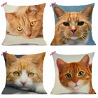 Наволочка с животными XUNYU чехол для подушки с кошкой, 45x45 см, льняные наволочки для подушек, для дома, декоративная наволочка для дивана, спальни, BT012