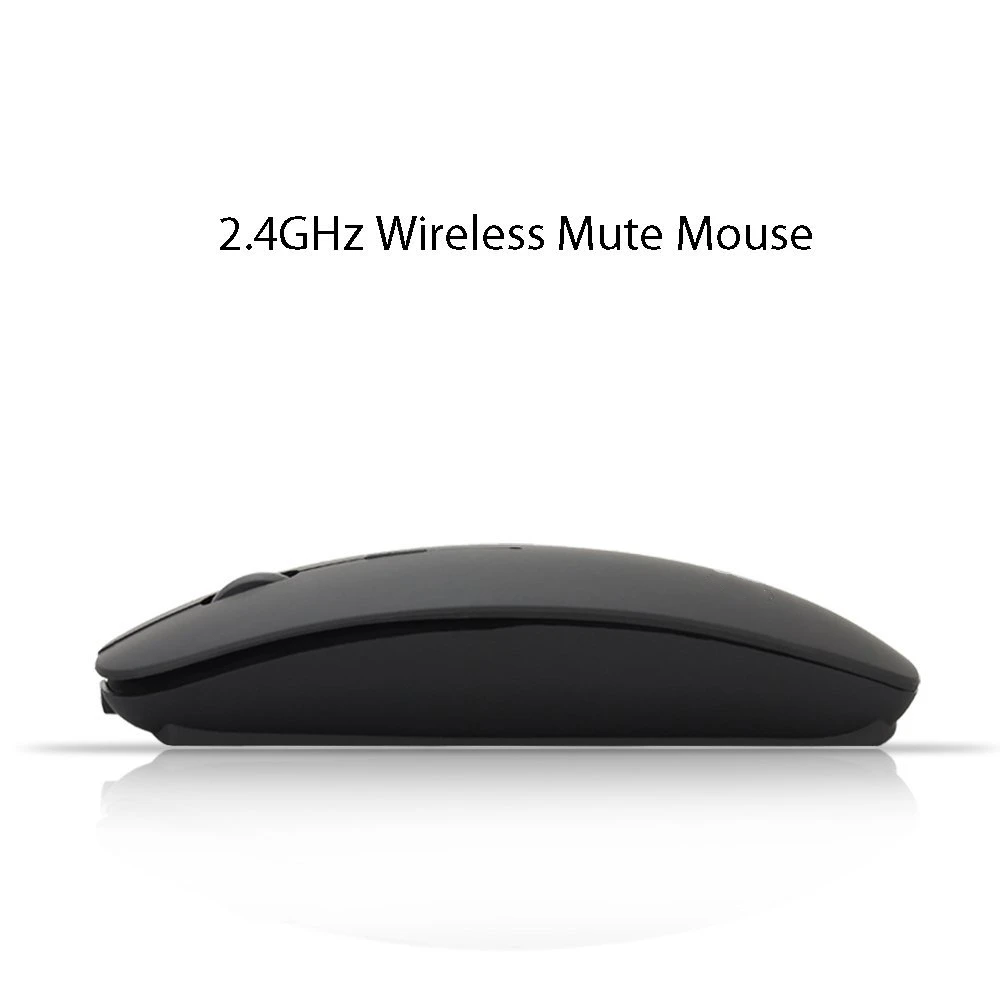 Мышь беспроводная аккумуляторная Бесшумная 2 4 ГГц 3 точек/дюйм для ноутбука