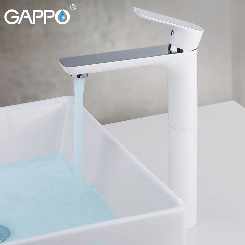 

GAPPO basin faucet white waterfall tap brass basin mixer bathroom sink mixer water taps washbasin bath faucets torneira