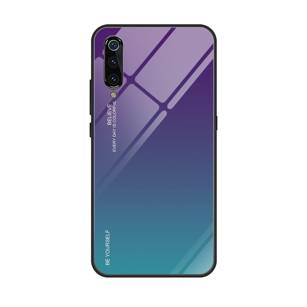 BL07 IQD градиентное стекло для Xiaomi mi 9 SE чехол для телефона защитная оболочка стекло для красного mi Note 7 чехол s Мягкий ТПУ бампер задняя крышка mi 8 - Цвет: BL07
