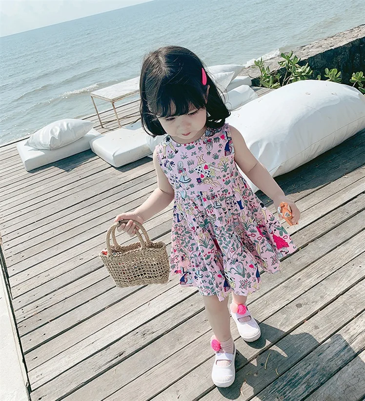 2019 summer baby girls dress party kids clothes clothing Loose cute cotton Princess floral | Детская одежда и обувь