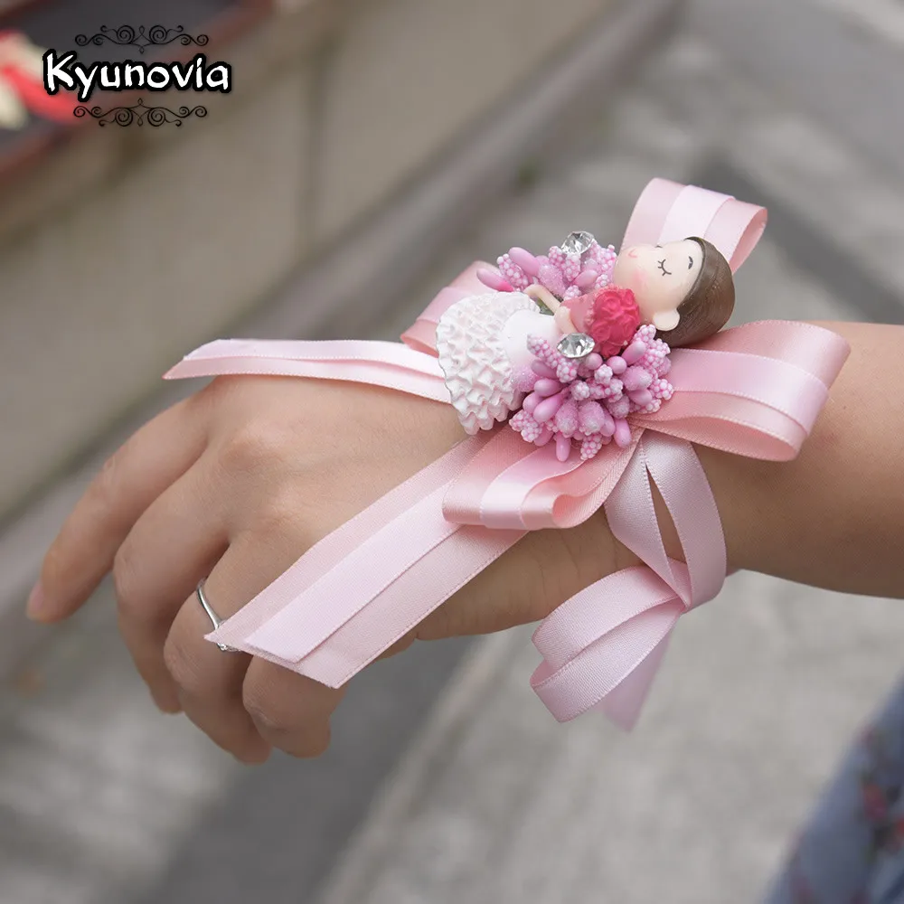 Кукольная бутоньерка Kyunovia для свадьбы жениха отворотная петля свадебный браслет