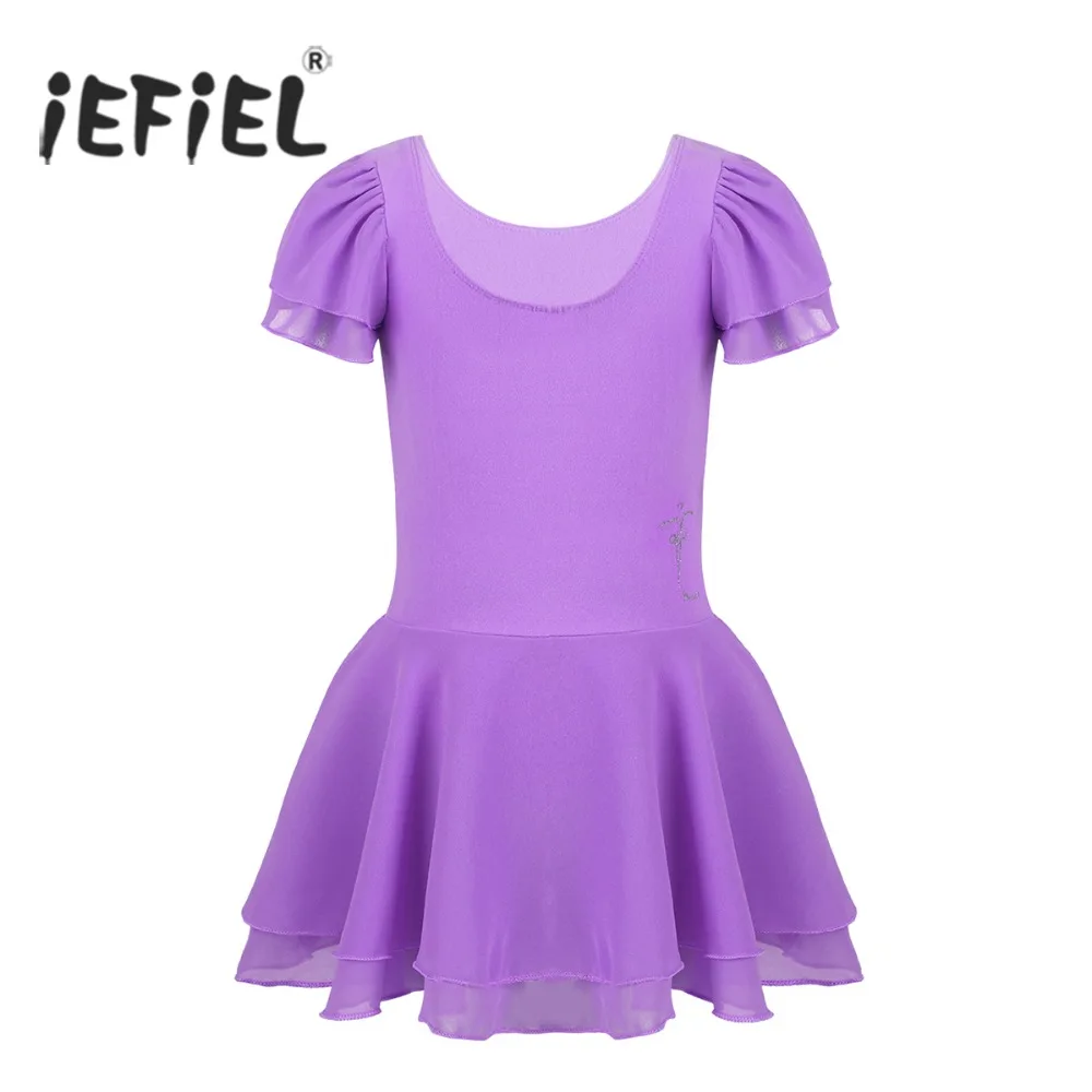 

Girls Ballet Tutu Dance Costumes Dress Short Sleeve Child Kids Ballet Dress Formal Ballerina Dress Gymnastics Leotard Dancewear