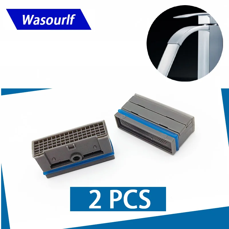 WASOURLF 2PCS Rectangle Square Aerator Bubbler Male Thread Water Saving for Faucet Tap Spout Part Bathroom Kitchen Accessories