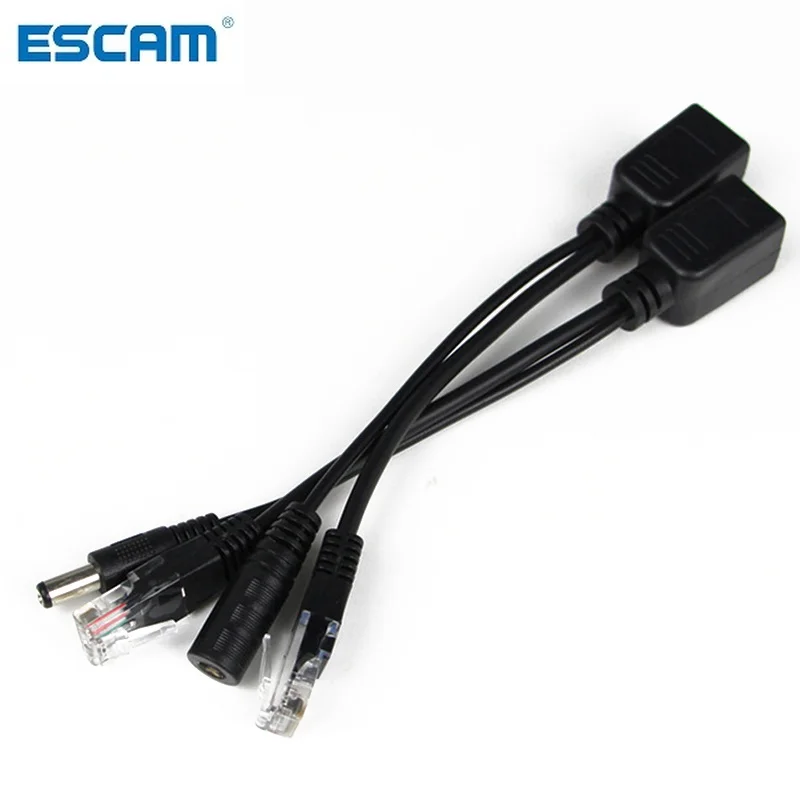 ESCAM POE Cable Passive Power Over Ethernet Adapter Splitter Injector Supply Module 12-48v For IP Camera | Безопасность и защита