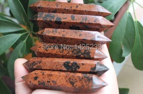 

6pcs natural .red obsidian quartz crystal pyramid point healing Free shipping