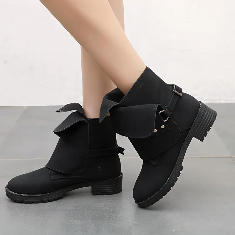 Women Shoes New Ankle Boots fashion Casual Ladies Slip On Autumn Leather zapatos mujer UPE250 | Обувь
