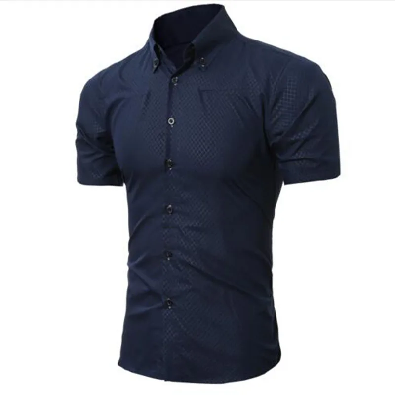 Summer Men Fashion Short Sleeve Printed Casual Shirts Breathable Comfortable Slim Fit Turn-down Collar High Street Style | Мужская