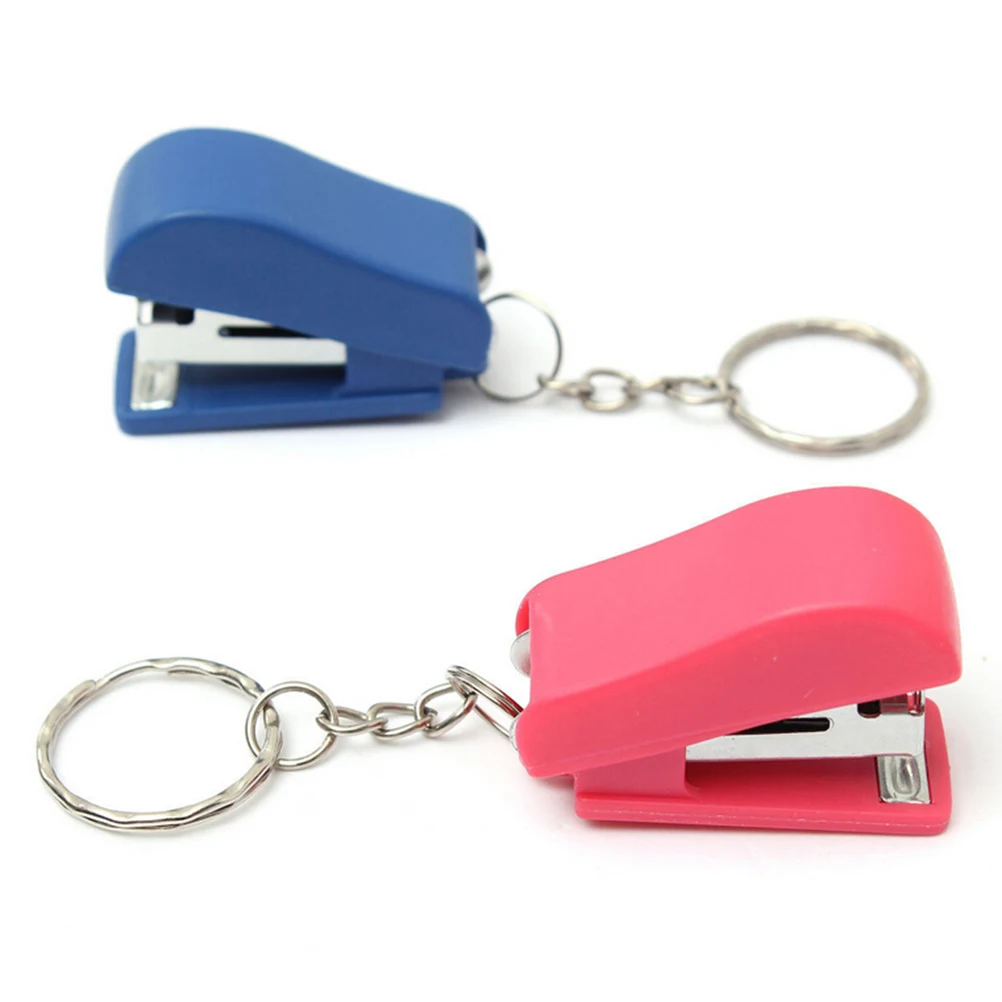 Mini Keychain Stapler For Home Office School Supply Paper Document Bookbinding Machine Tool Gifts Color Random 2017 | Канцтовары для