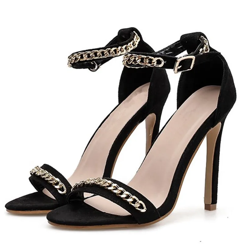 Босоножки женские на шпильках с ремешком щиколотке и открытым носком|Женские