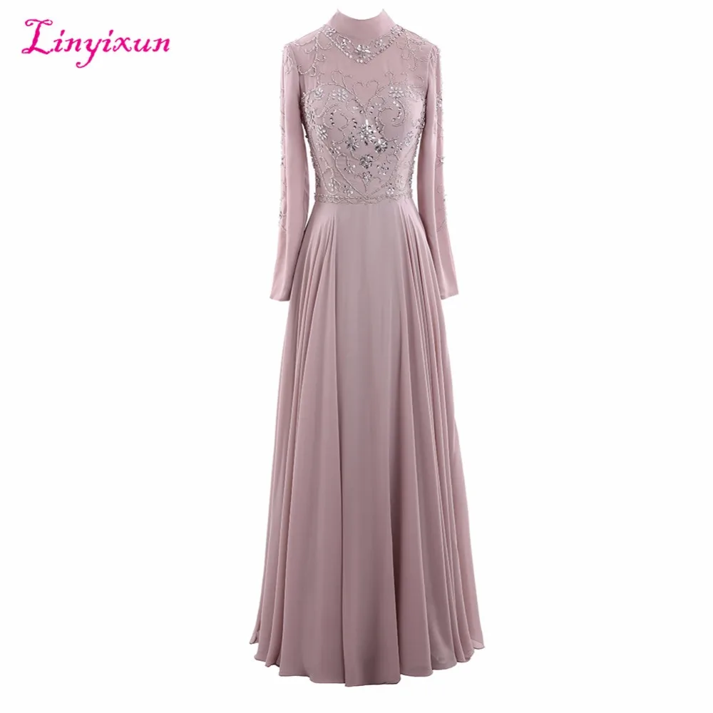 Linyixun настоящая фотография шифоновые длинные платья для выпускного вечера 2017 с