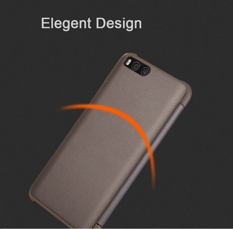 CAPSSICUM mi 6 кожаный чехол для Xiaomi mi 6 полупрозрачный флип-чехол с окошком для просмотра с функцией автоматического сна и пробуждения Жесткий противоударный