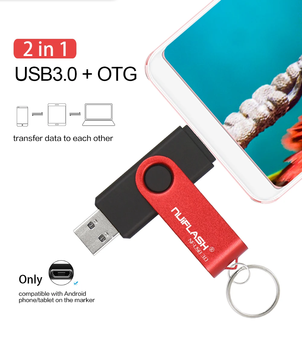 Цветной флеш-накопитель 16 ГБ 3,0 USB OTG 4 ГБ 8 ГБ металлический usb флеш-накопитель 32 Гб 64 ГБ флеш-накопитель usb для телефонов/планшетов