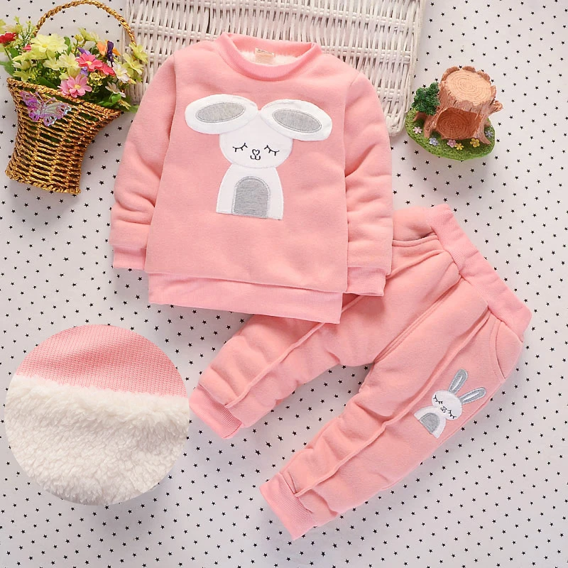 Комплект одежды для маленьких девочек BibiCola 2 шт. детский утепленный зимний костюм