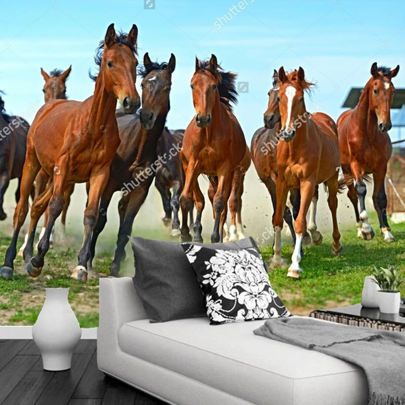 Изготовленные на заказ современные обои табун лошадь 3D фотообои для гостиная