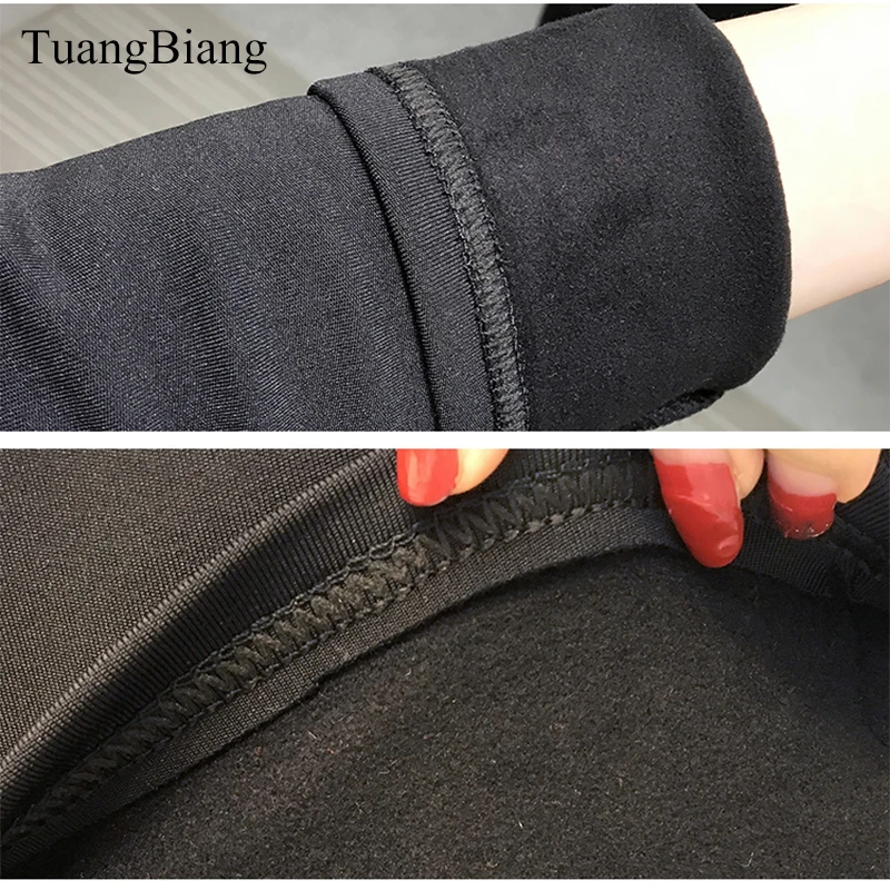 

TuangBiang 2020 Winter Turtleneck Keep warm T shirts Woman Long Sleeve Casual Tshirt Cotton Cashmere Thick Tops camiseta mujer
