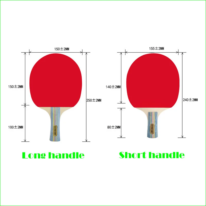 PTOTOP Table Tennis Racket Two Long/Short Handle Ddouble Pimples-in Rubber Pingpong Rackets and Three Balls | Спорт и развлечения