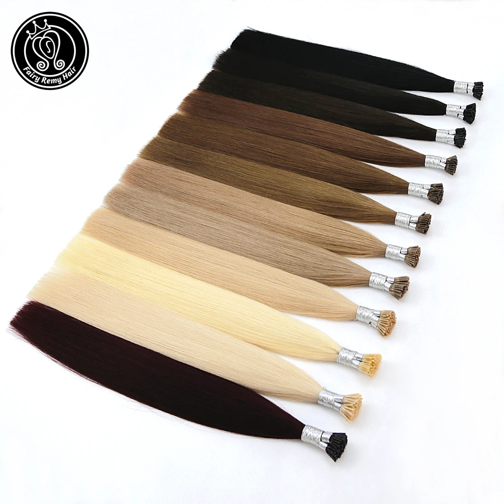 Fusion Keratin I Tip Micro Ring Real Remy Human Hair Extensions Pre Bonded Human Hair On Capsule 1g/s 16