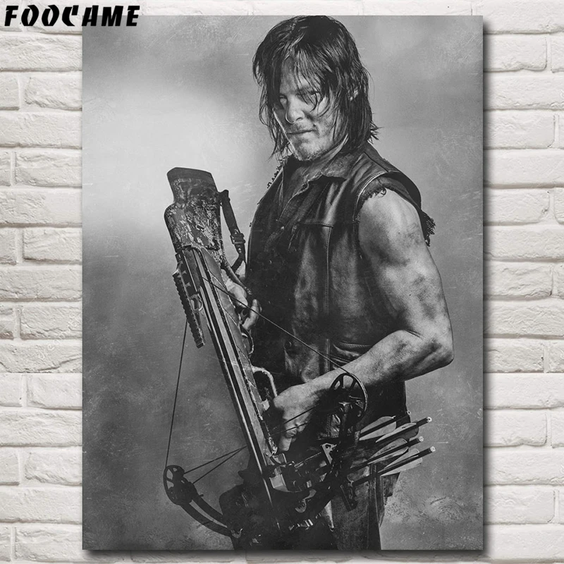 Foocome The Walking Dead Daryl Dixon ТВ сериал постеры шелковые настенные художественные принты