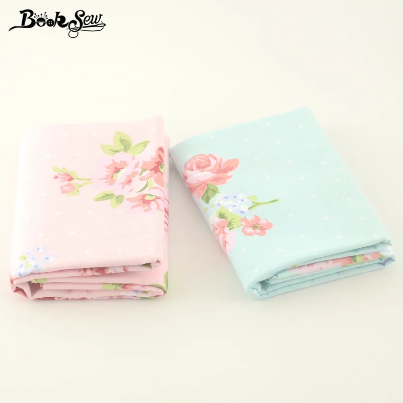 Booksew 2 шт./лот 50х100см 100% хлопок саржевая Ткань цветочный дизайн швейная Домашний