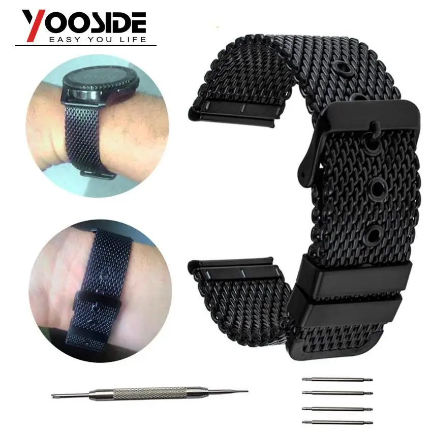 

Stainless Steel Mesh Milanese Watch Band Strap Link Bracelet Quick Release Pins for Samsung Gear S3 Frontier / S3 Classic