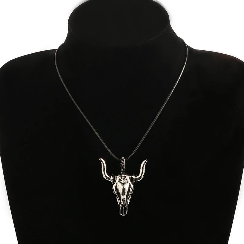 

LOVBEAFAS Fashion Viking Buffalo Bull Head Skull Biker Pendants Necklaces Punk Vintage Retro Choker Pendant Gothic Jewelry