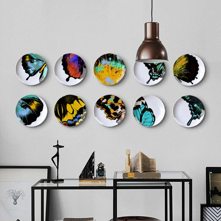 Modern Innovative Butterfly Theme Series Colorful Ceramic Decorative Plates for Wall Decoration | Дом и сад