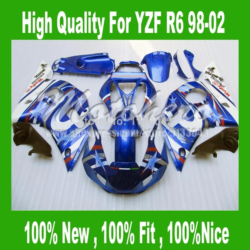 

7Gifts+ fairing parts for Yamaha YZF R6 98 02 YZF-R6 98 99 00 01 02 YZF 600 R6 1998 1999 2000 01 02 #77U6C fairings +7gifts