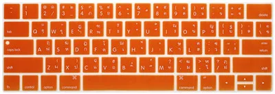 Тайский язык клавиатуры кожи для Iphone, для Ipad, для Ipad Mini Pro 1" A1706 15" A1707 с сенсорным ID, США, ультра тонкий силикон чехол для клавиатуры Стикеры - Цвет: Orange