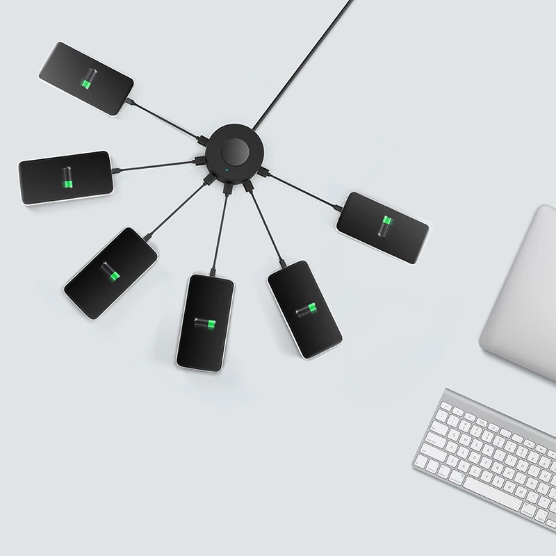 Seenda 30W 6-Порты и разъёмы USB быстрая зарядка для путешествий универсальный настольный быстрой Зарядное устройство с интеллектуальной идентификацией для samsung LG Xiaomi iPhone