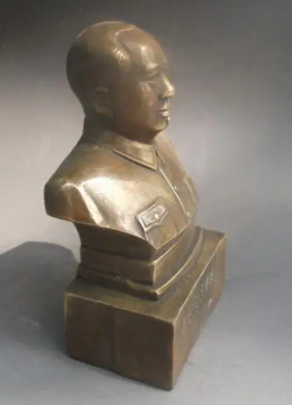 Редкое китайское резное бронзовое изделие статуя Mao Zedong | Дом и сад