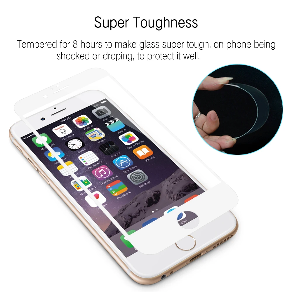 Full coverage for iPhone 6 plus 6S screen protector tempered glass case friendly bubble free accessaries | Мобильные телефоны и