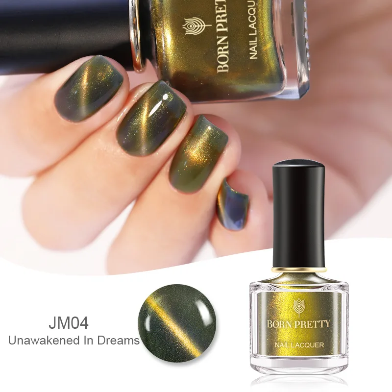 BP-JM04 BORN PRETTY лак для ногтей с эффектом «кошачий глаз» 6 мл мерцающий магнитный лак жемчужный эффект лак для ногтей не требуется черная основа - Цвет: BP-JM04