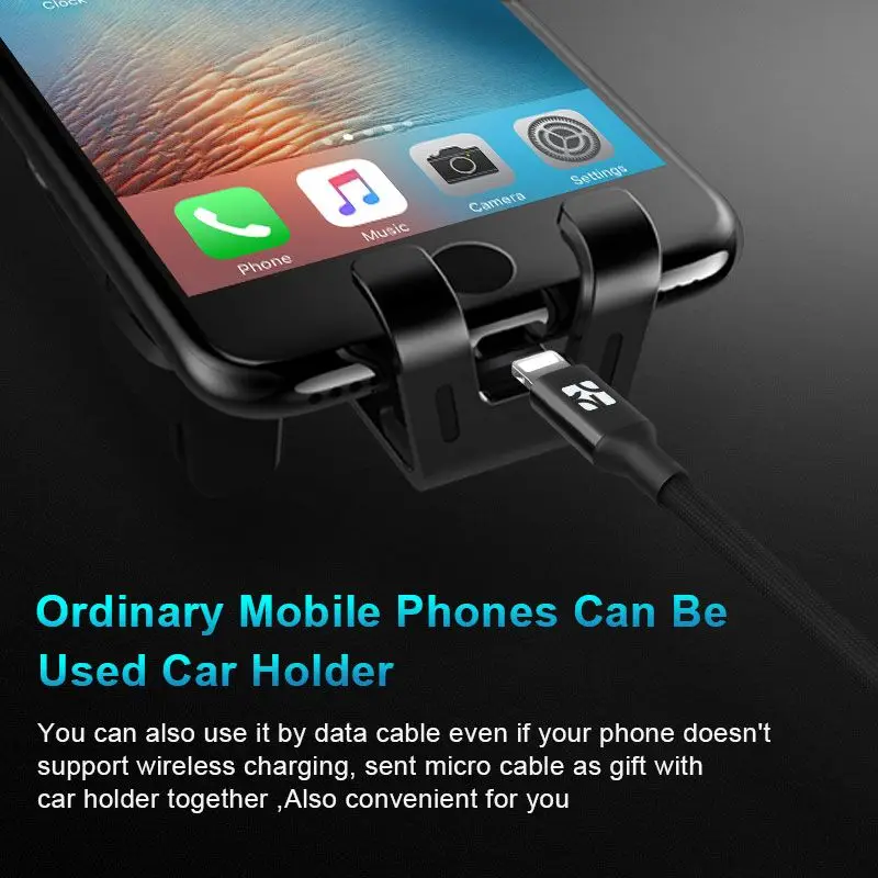 Беспроводное зарядное устройство Coolreall Qi автомобильный держатель для IPhone XR XS Max X