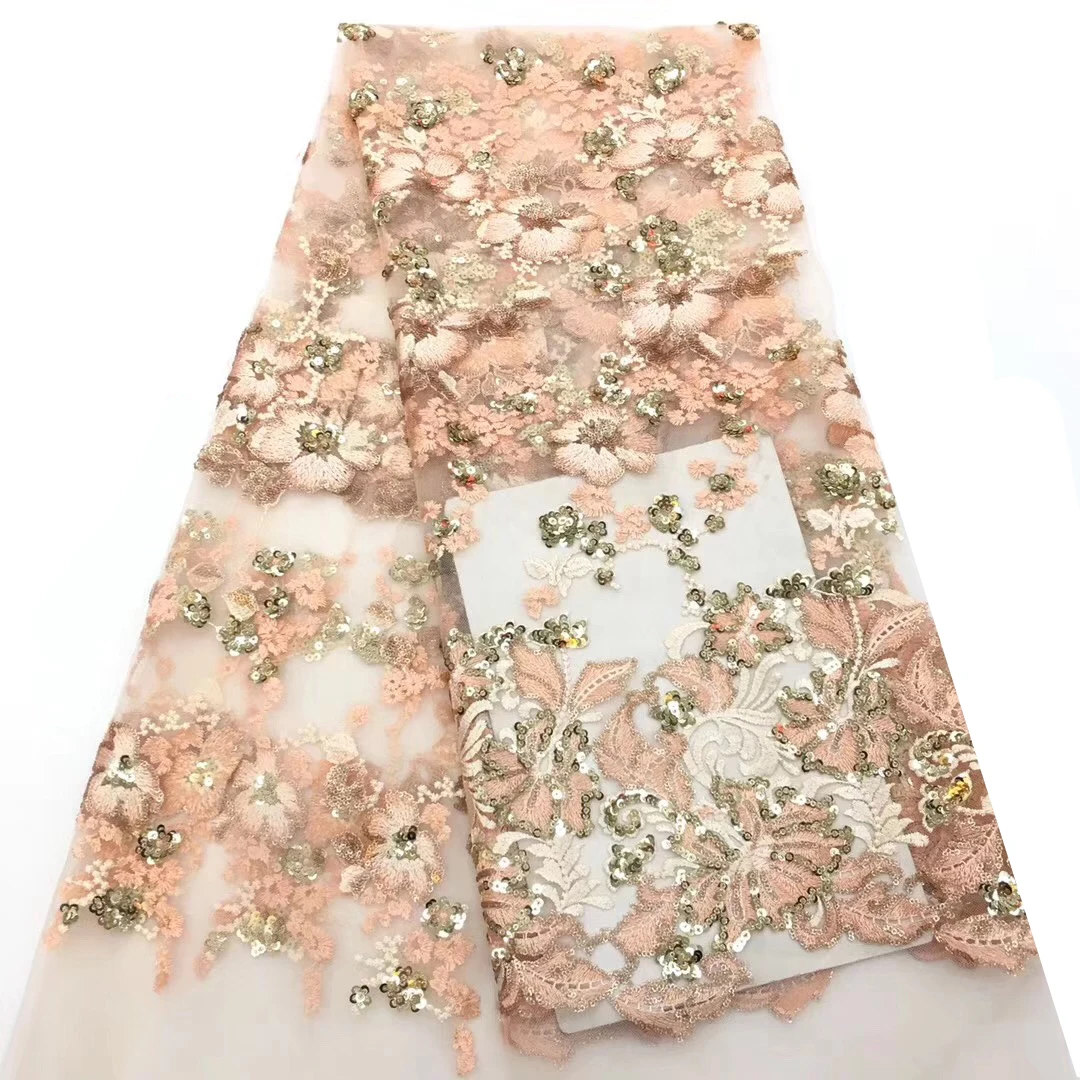 5 ярдов Китай ткань Рынок оптовая шифоновая в нигерийском стиле Тюль Кружево dp |