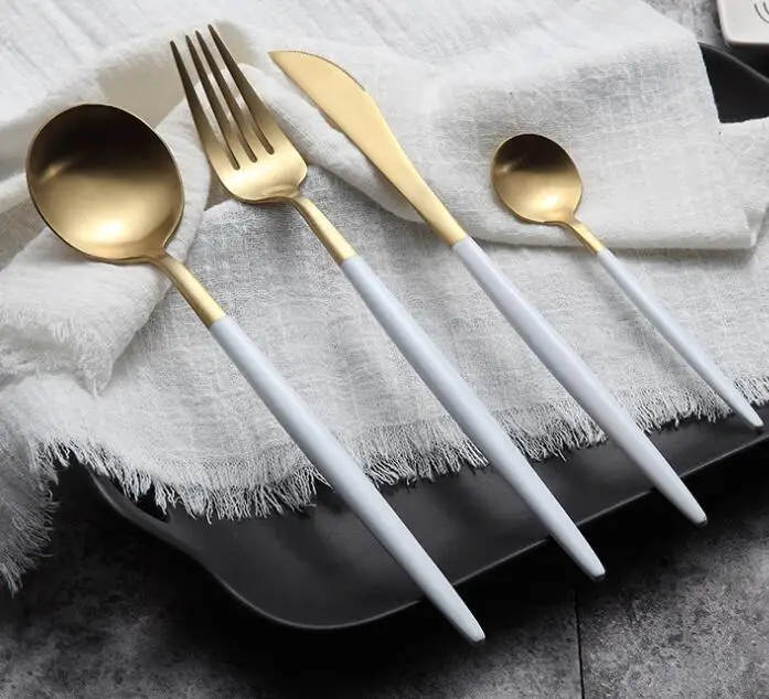 

Rose Gold Tableware Set Stainless Steel Cutlery Set Western Food Tableware Luxury Fork Teaspoon Knife Cutlery Set Drop shipping