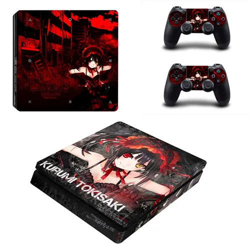 YSP4S-0709 Аниме милая девушка Tokisaki Kurumi Miku Saber PS4 тонкая Наклейка защитная накладка наклейка для PS4 тонкая консоль и контроллер винил - Цвет: YSP4S-0709