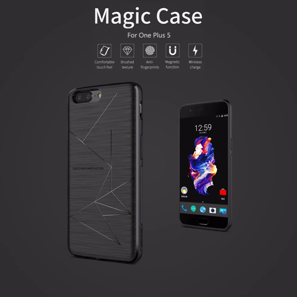 

for Oneplus 5 One Plus 5 Nillkin Qi Wireless Charging Receiver Charger Case Accessories Back Shell Cover Charging Magic Case