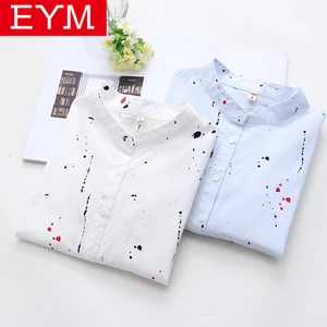 Женская блузка с длинным рукавом, осенняя Простая рубашка с принтом граффити, 2021