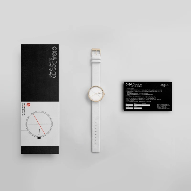 Женские часы 009 серии Xiaomi CIGA дизайн наручные Reddot Winner Модные Простые ретро кожаные