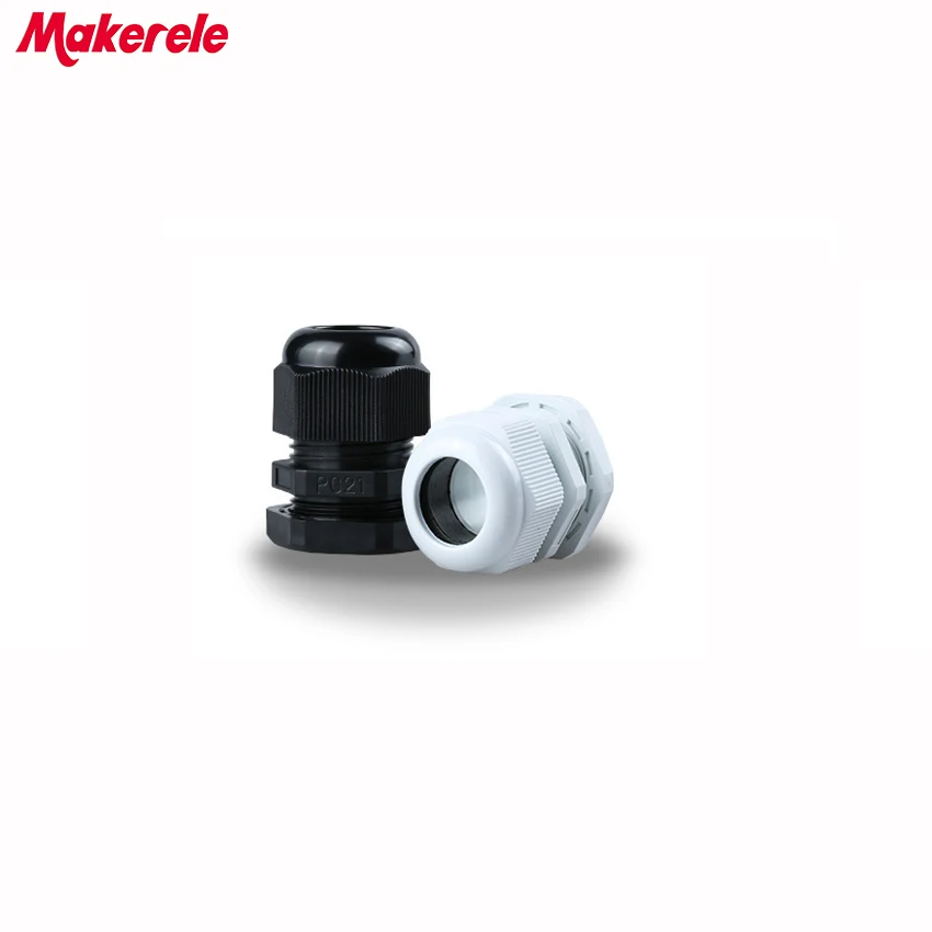 10 шт./лот PG21 черные/белые пластиковые нейлоновые Водонепроницаемые кабельные