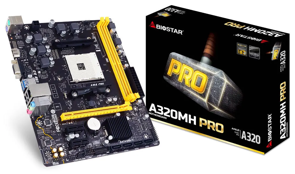 

Full new Biostar A320MH PRO A320 Chipset AM4 Interface Desktop PC Motherboard Micro-ATX
