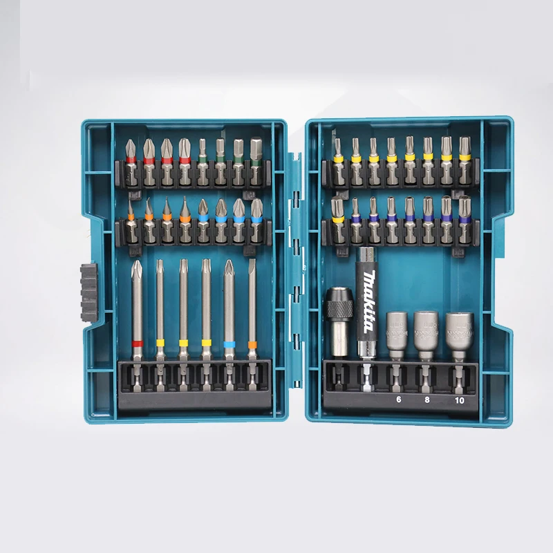 

Набор насадок для сверл Makita, 43 шт., набор отверток, цветная головка отвертки, крестовая головка в форме цветка, Шестигранная головка, запчаст...