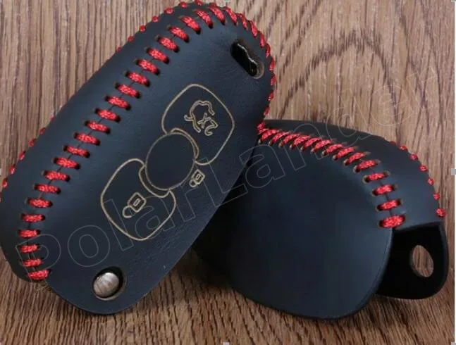 

Only Red fashion genuine quality Leather Car Key Cover Hand Sewing car Key Case fit for BUICK Verano(2015)