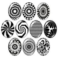 new black patterns flowers 13x18mm18x25mm30x40mm mixed oval photo glass cabochon demo flat back jewelry findings tb0001